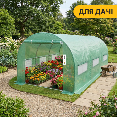 Посилена садова теплиця парник LEOBRO Garden 10м2 Green (LB-10M25) Посилена садова теплиця парник LEOBRO Garden 10м2 Green (LB-10M25)
