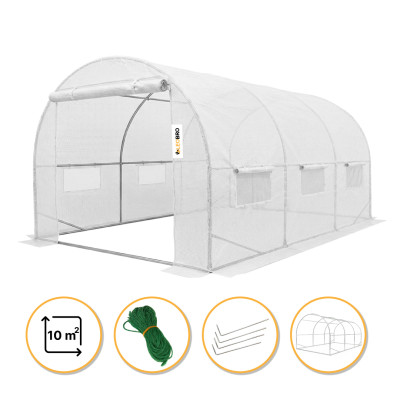 Посилена садова теплиця парник LEOBRO Garden 10м2 White (LB-10M25W)