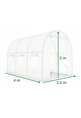 Посилена садова теплиця парник LEOBRO Garden 10м2 White (LB-10M25W)