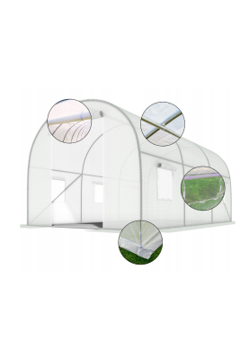 Посилена садова теплиця парник LEOBRO Garden 10м2 White (LB-10M25W)