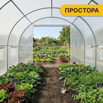 Посилена садова теплиця парник LEOBRO Garden 10м2 White (LB-10M25W)