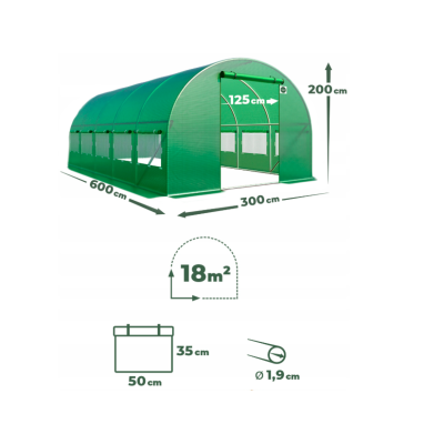 Садова теплиця парник LEOBRO Garden 18м2 Green (LB-18M19)