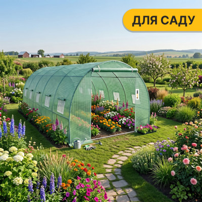 Посилена садова теплиця парник LEOBRO Garden 18м2 Green (LB-18M25) Посилена садова теплиця парник LEOBRO Garden 18м2 Green (LB-18M25)