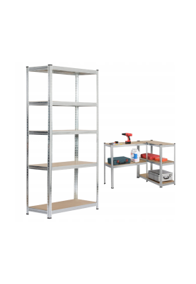 Стелаж FunFit 180 х 450 х 40см, 175кг/полка, 5 полок