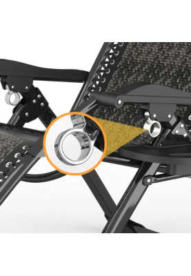 Розкладне крісло шезлонг Zero Gravity LEOBRO Сіре плетене Ротанг (ZGC-S10)