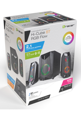 Музична система Tracer Hi-Cube RGB Flow BT 20W 2.1 (TRAGLO46497)