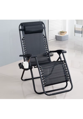 Розкладне крісло шезлонг LEOBRO Zero Gravity Black (LB-ZGC-A1-BLK)