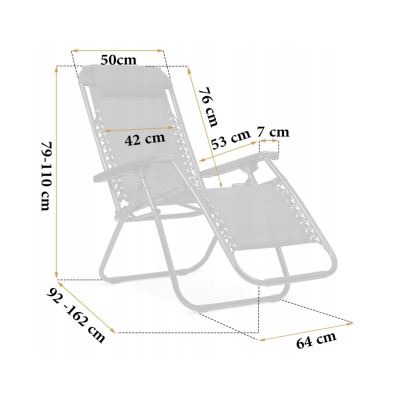 Розкладне крісло шезлонг LEOBRO Zero Gravity Black (LB-ZGC-A1-BLK)