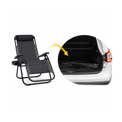 Розкладне крісло шезлонг LEOBRO Zero Gravity Black (LB-ZGC-A1-BLK)