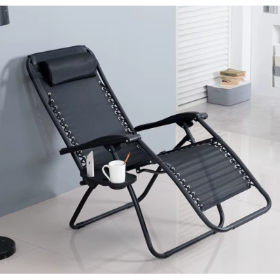 Розкладне крісло шезлонг LEOBRO Zero Gravity Black (LB-ZGC-A1-BLK)