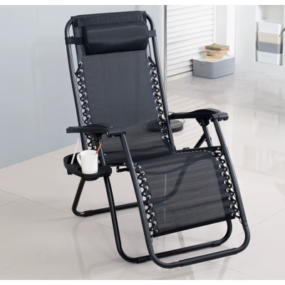 Розкладне крісло шезлонг LEOBRO Zero Gravity Black (LB-ZGC-A1-BLK)