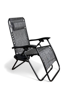 Раскладное кресло шезлонг LEOBRO Zero Gravity Grey (LB-ZGC-A1-GRY)
