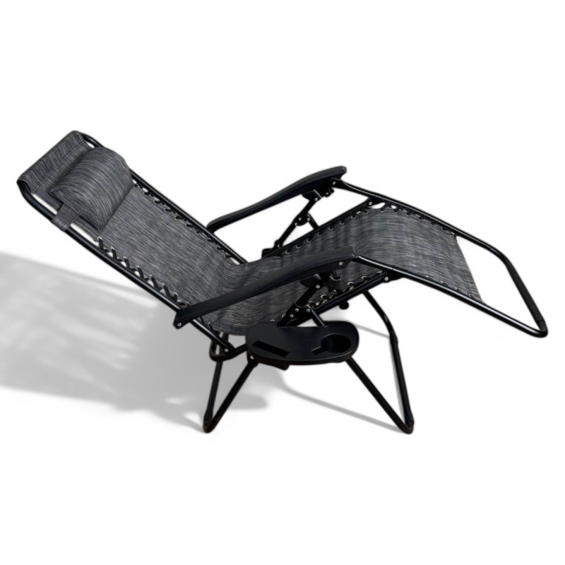 Раскладное кресло шезлонг LEOBRO Zero Gravity Grey (LB-ZGC-A1-GRY)