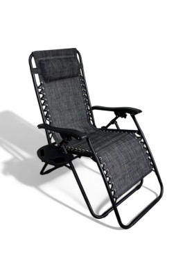 Розкладне крісло шезлонг LEOBRO Zero Gravity Dark Grey (LB-ZGC-A1-DGR)