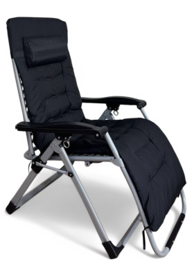 Розкладне крісло шезлонг LEOBRO Zero Gravity Premium Plus Чорне (LB-ZGC-E1-BLK)