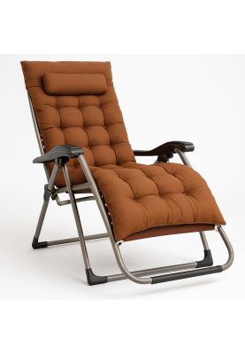 Раскладное кресло шезлонг LEOBRO Zero Gravity Premium Plus Коричневое (LB-ZGC-E1-BRN)