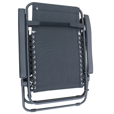 Розкладне крісло шезлонг LEOBRO Zero Gravity Black з козирком (LB-ZGC-T1-BLK)