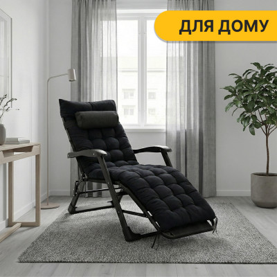 Розкладне крісло ліжко з подушкою LEOBRO Чорний (LB-FCB-G1-BLK) Розкладне крісло ліжко з подушкою LEOBRO Чорний (LB-FCB-G1-BLK)