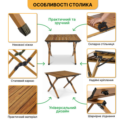 Набір для кемпінгу середній два крісла та стіл LEOBRO
