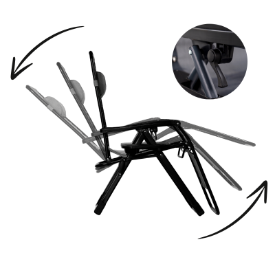 Розкладне крісло шезлонг LEOBRO Zero Gravity Premium Black (LB-ZGC-G2-BLK) Розкладне крісло шезлонг LEOBRO Zero Gravity Premium Black (LB-ZGC-G2-BLK)