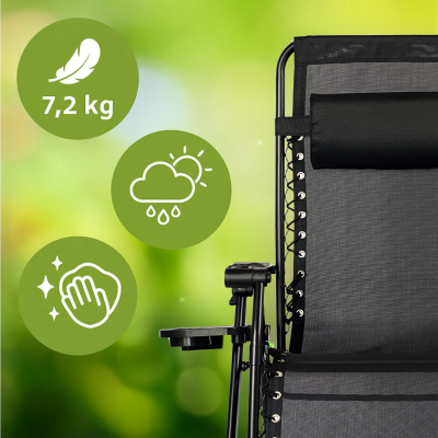 Розкладне крісло шезлонг LEOBRO Zero Gravity Premium Black (LB-ZGC-G2-BLK) Розкладне крісло шезлонг LEOBRO Zero Gravity Premium Black (LB-ZGC-G2-BLK)