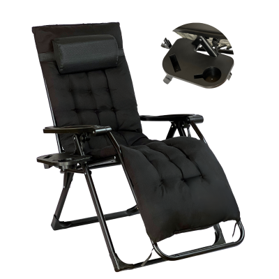 Розкладне крісло шезлонг LEOBRO Zero Gravity Premium Plus Black (LB-ZGC-K2-BLK)