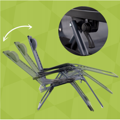 Розкладне крісло шезлонг LEOBRO Zero Gravity Black (LB-ZGC-F1-BLK)