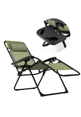 Розкладне крісло шезлонг LEOBRO Zero Gravity Pistachio (LB-ZGC-F1-PST)