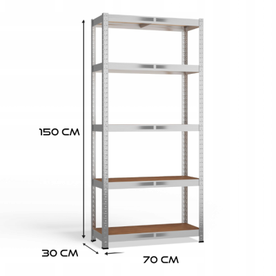 Стелаж LEOBRO Premium 150 х 70 х 30 см, 175кг/полиця, 5 полиць (LB-R112) Стелаж LEOBRO Premium 150 х 70 х 30 см, 175кг/полиця, 5 полиць (LB-R112)