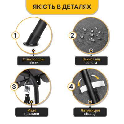 Гойдалка з подушками на 3 особи LEOBRO Grey
