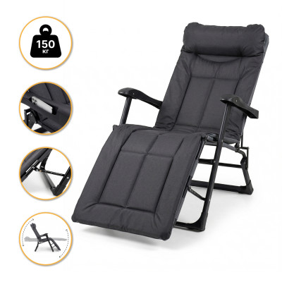 Розкладне крісло ліжко з вбудованим матрацом LEOBRO Black (LB-FCB-G3-BLK)