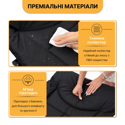 Туристична похідна розкладачка з вбудованим матрацом LEOBRO Black (LB-CC-K1-BLK)