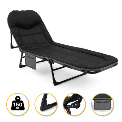 Розкладне ліжко (розкладачка) з вбудованим матрацом LEOBRO Black (LB-FB-M1-BLK) Розкладне ліжко (розкладачка) з вбудованим матрацом LEOBRO Black (LB-FB-M1-BLK)