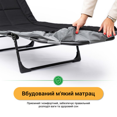 Розкладне ліжко (розкладачка) з вбудованим матрацом LEOBRO Black (LB-FB-M1-BLK) Розкладне ліжко (розкладачка) з вбудованим матрацом LEOBRO Black (LB-FB-M1-BLK)