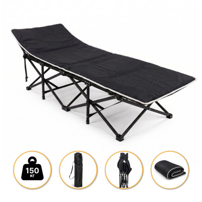 Туристична похідна розкладачка з Mesh-матрацом LEOBRO Black (LB-CC-L1-BLK)