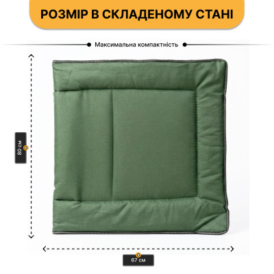 Розкладне ліжко (розкладачка) з вбудованим матрацом LEOBRO Green (LB-FB-S1-GRN)