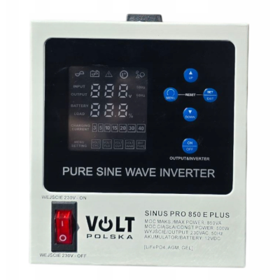 Гібридне ДБЖ/інвертор Volt Polska SINUS PRO 850 E PLUS 12/230V 500/850W (3SPM08012M)