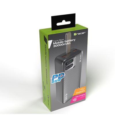 Power bank TRACER BLAZE 30000mAh 65W Black (TRABAT47505)