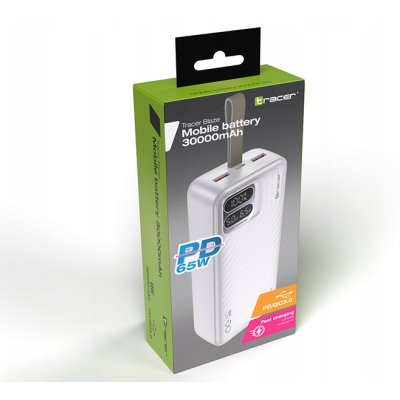 Power bank TRACER BLAZE 30000mAh 65W White (TRABAT47506)