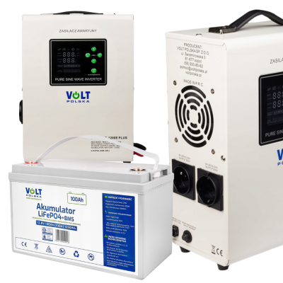 Комплект інвертор Volt Polska SINUS PRO 1200 E PLUS 800/1200W + Акумулятор  LiFePO4 12,8V