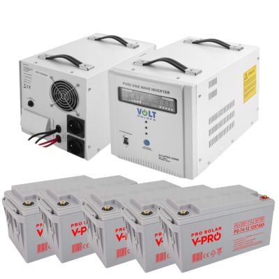 Гібридний ДБЖ/інвертор Volt Polska SINUS PRO 3000 E + 4 Акумуляторb VOLT AGM  DEEP CYCLE 74Ah 12V