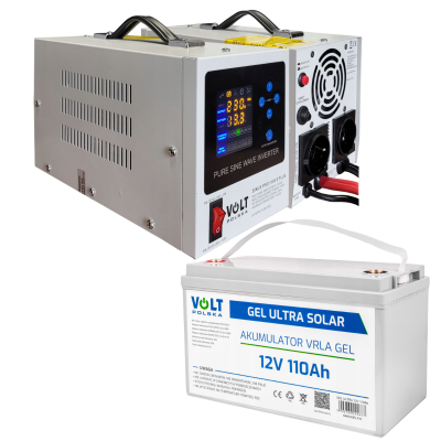 Комплект Volt Polska SINUS PRO 1100 E PLUS 12/230V 700/1100W + Акумулятор GEL 12V 110 Ah