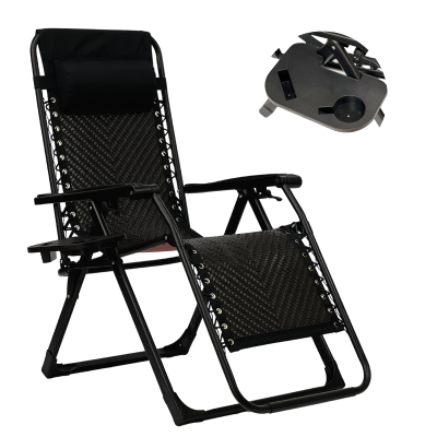 Розкладне крісло шезлонг LEOBRO Zero Gravity Premium Brown Rattan (LB-ZGC-G2-RB)