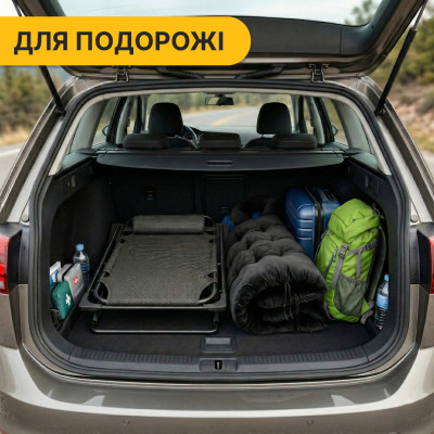 Розкладне крісло ліжко з оксамитовим матрацом LEOBRO Black (LB-FCB-G4-BLK)