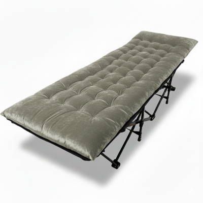 Розкладачка для туризму LEOBRO з товстим оксамитовим матрацом (LB-CC-L2-GRY)