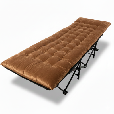 Розкладачка для туризму LEOBRO з товстим оксамитовим матрацом (LB-CC-L2-BRN)