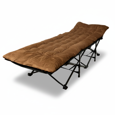Розкладачка для туризму LEOBRO з товстим оксамитовим матрацом (LB-CC-L2-BRN)