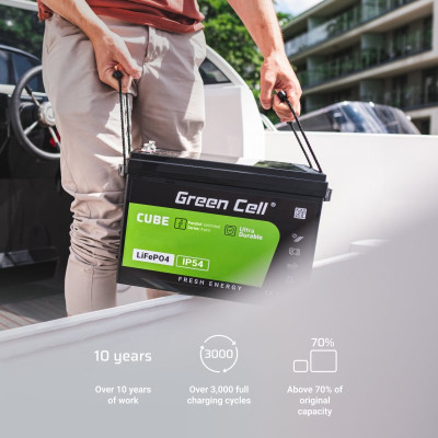 Акумулятор Green Cell LiFePO4 100Ah 12.8V (LFPGC12V100AH) Акумулятор Green Cell LiFePO4 100Ah 12.8V (LFPGC12V100AH)