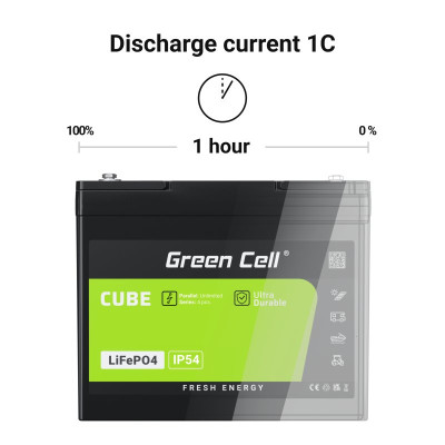 Акумулятор Green Cell LiFePO4 100Ah 12.8V (LFPGC12V100AH) Акумулятор Green Cell LiFePO4 100Ah 12.8V (LFPGC12V100AH)