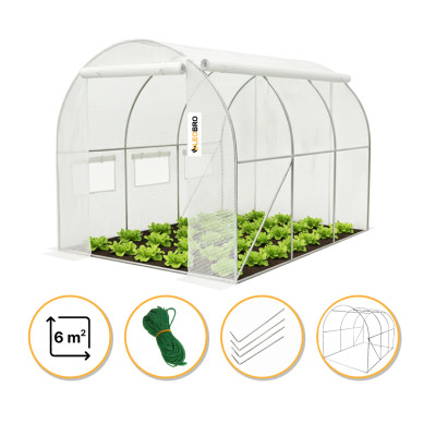 Садова теплиця парник LEOBRO Garden 6м2 White MultiDoor (LB-G111-WHT)